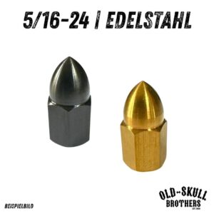 Hutmutter 5/16-24 mit Spitze Edelstahl PVD | Kratzfest Schwarz Gold Natur Custom