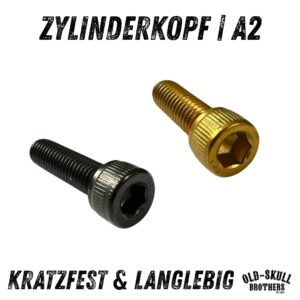 Zylinderkopfschrauben Edelstahl PVD | M4 - M10 Schwarz Gold | kratzfest