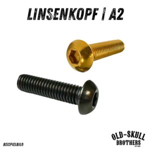 Linsenkopfschrauben ISO 7380-1 Edelstahl PVD | M4 - M8 Schwarz Gold