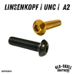 Zöllige Linsenkopfschrauben UNC | Edelstahl PVD