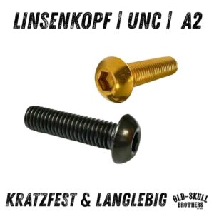 Zöllige Linsenkopfschrauben UNC Edelstahl PVD | #6 - 3/8"