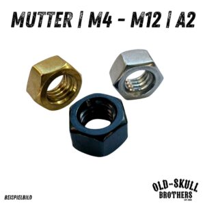Mutter | Edelstahl metrisch DIN 934 | Kratzfest PVD schwarz gold