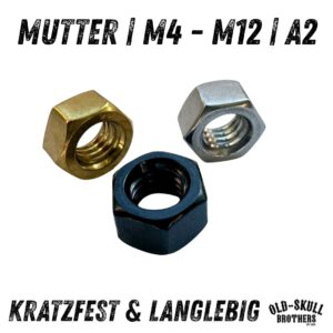 Mutter | Edelstahl DIN 934 | Kratzfest PVD schwarz gold